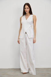 חולצת מעטפת כותנה לבן