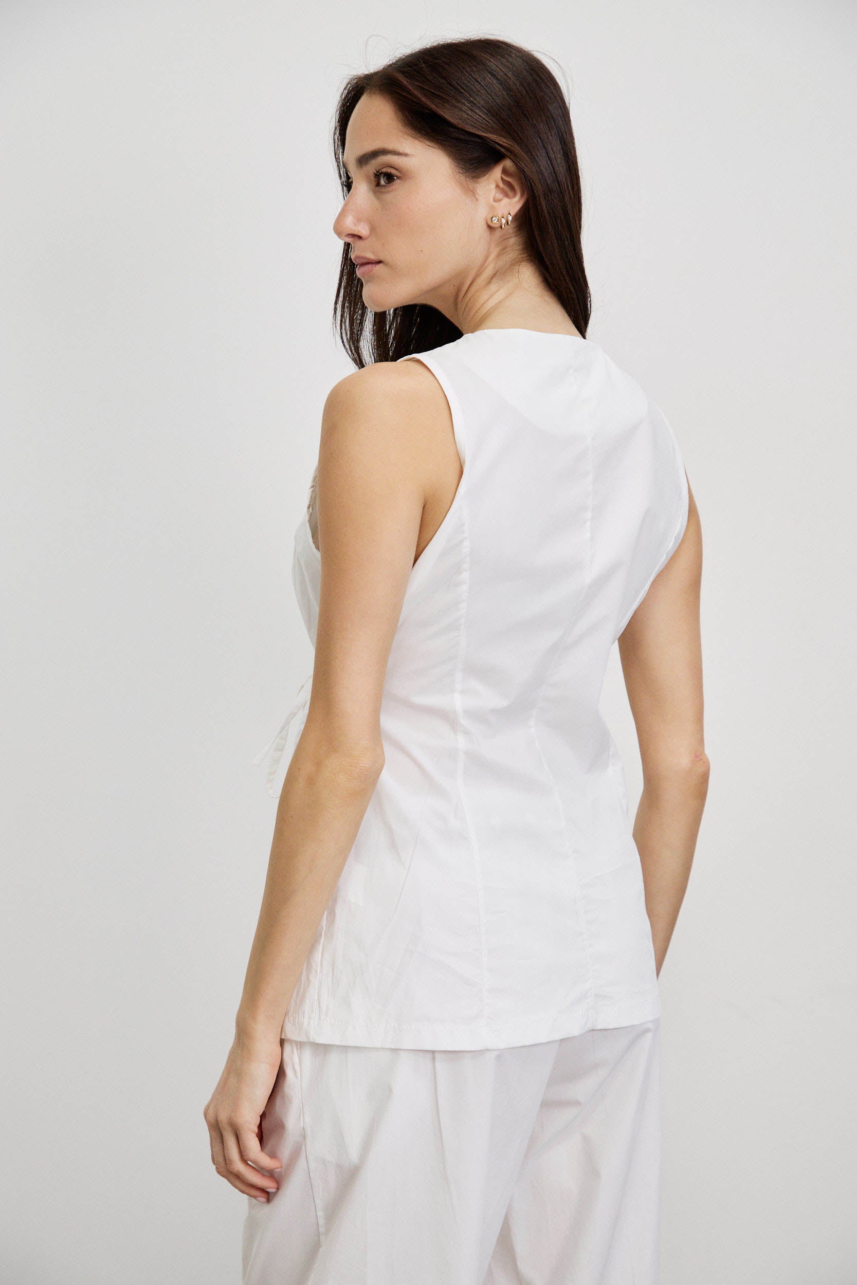 חולצת מעטפת כותנה לבן