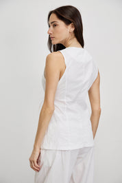 חולצת מעטפת כותנה לבן
