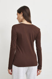 חולצת בייסיק כפתורים לומינה חומה