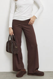 מכנסי ברנדי בד סריג דק חום