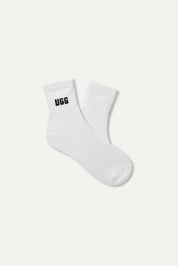 UGG QUINLIN שתי זוגות גרבי לוגו כותנה שחור לבן