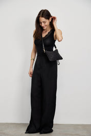 תיק קש סופיה שחור