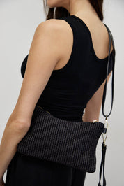 תיק קש סופיה שחור