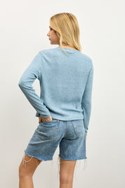 קרדיגן סריג ריב כחול