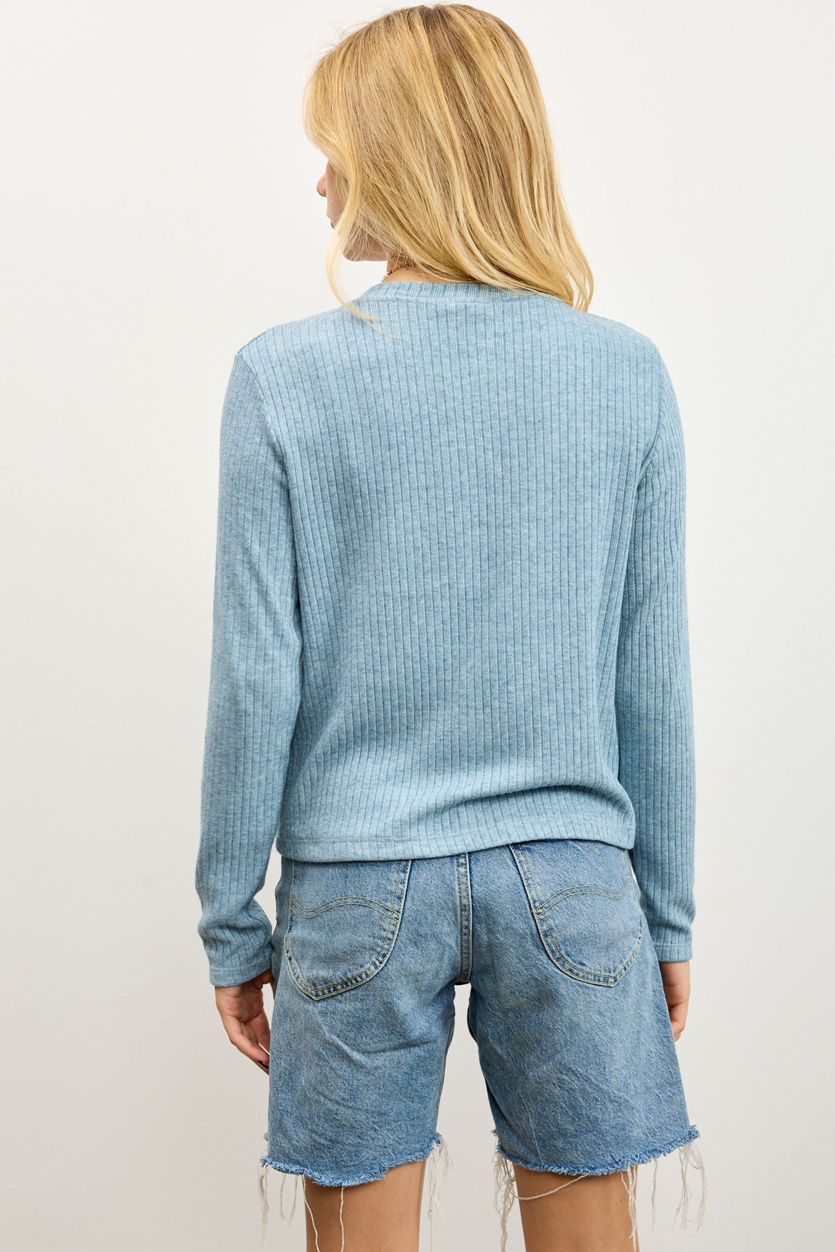 קרדיגן סריג ריב כחול