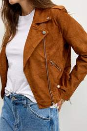 מעיל עור זמש קאמל SEMME SUEDE SENEE SUEDE DK TABACXO