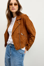 מעיל עור זמש קאמל SEMME SUEDE SENEE SUEDE DK TABACXO