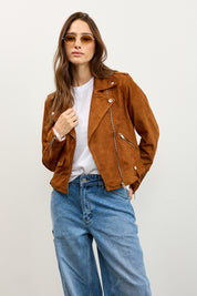 מעיל עור זמש קאמל SEMME SUEDE SENEE SUEDE DK TABACXO