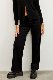 מכנסי ברנדי בד סריג דק שחור