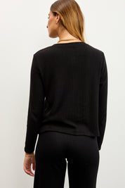 קרדיגן סריג ריב שחור