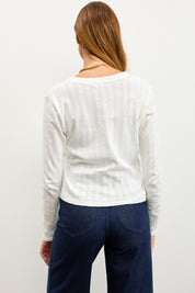 חולצת בייסיק וי בלה לבן