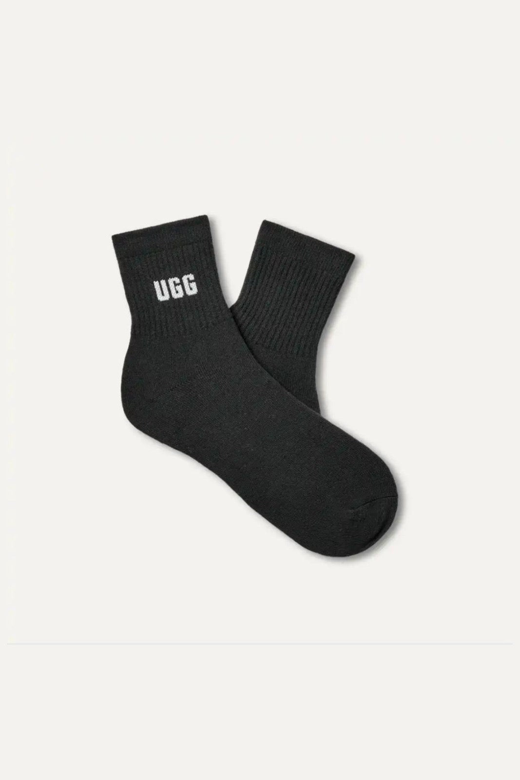 UGG QUINLIN שתי זוגות גרבי לוגו כותנה שחור לבן