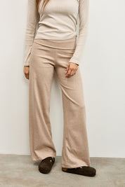 מכנסי ברנדי בד סריג דק בז