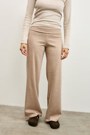 מכנסי ברנדי בד סריג דק בז