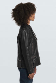 מעיל עור שחור‏ HARPER JACKET BLACK STONE