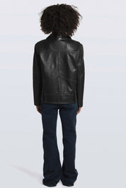 מעיל עור שחור‏ HARPER JACKET BLACK STONE