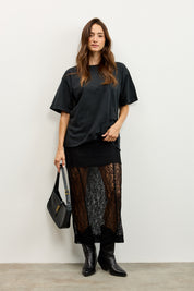 טישירט אוברסייז לני שחור