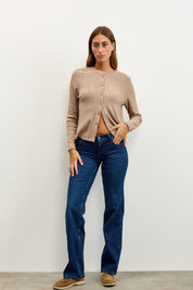 קרדיגן סריג ריב מוקה