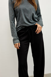 מכנסי טרנינג סריג שחור