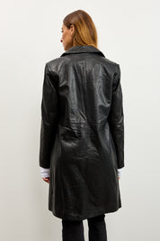 מעיל עור טרנץ׳ MELINDA OVERSIZE KNEE LENGTH LEATHER BLAZER