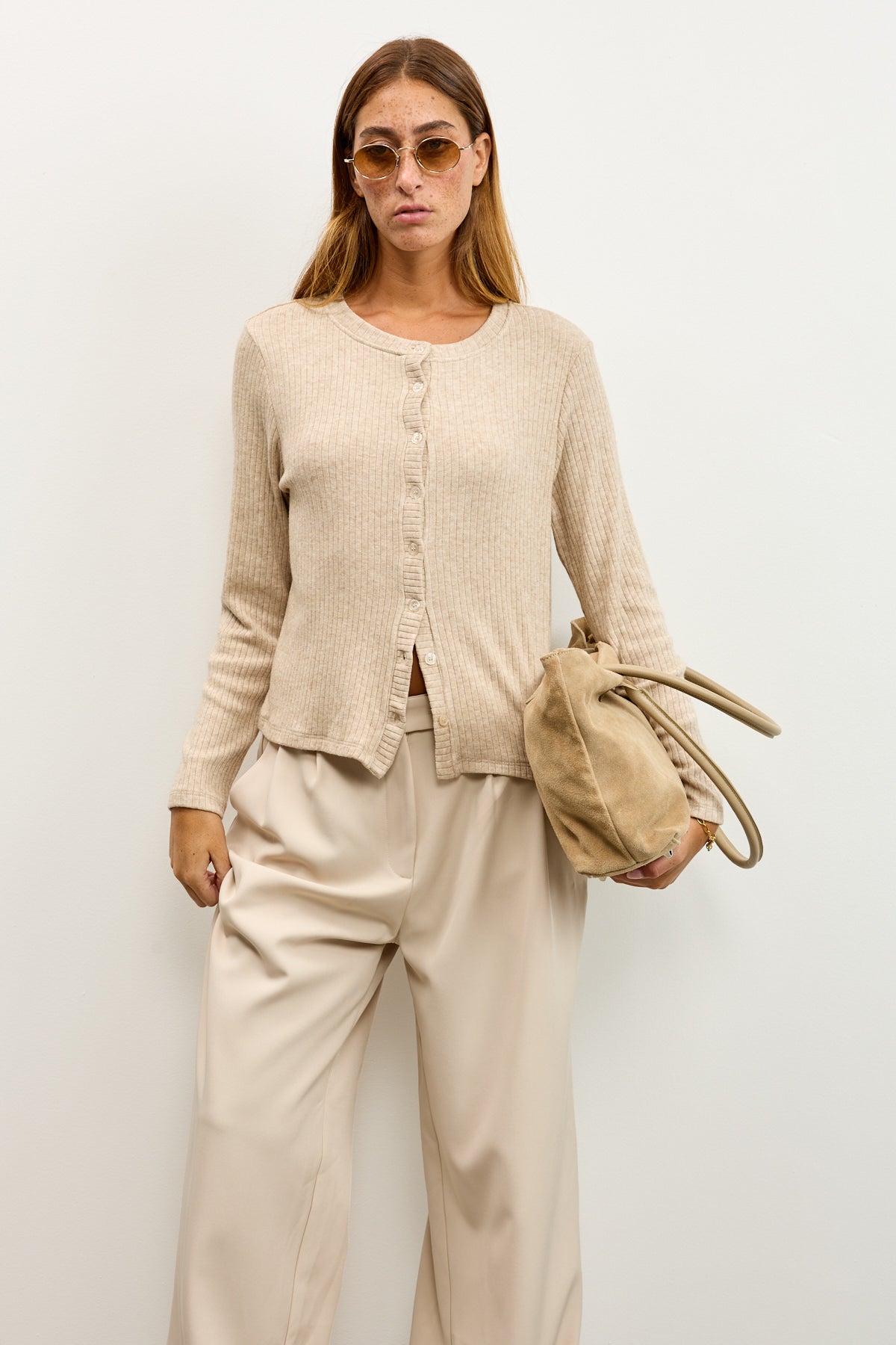 קרדיגן סריג ריב בז