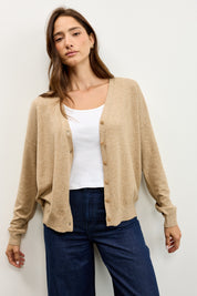 קרדיגן סריג דק מוקה