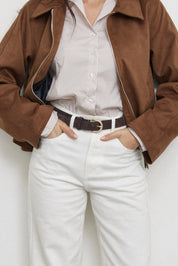 חגורת עור ליבה חומה