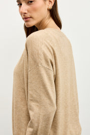 קרדיגן סריג דק מוקה