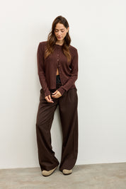 קרדיגן סריג ריב חום