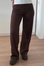 מכנסי ברנדי בד סריג דק חום