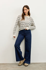 סריג פולו פסים שחור