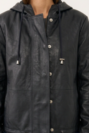 UTR מעיל עור RUBELLITE LEATHER BOMBER BLACK