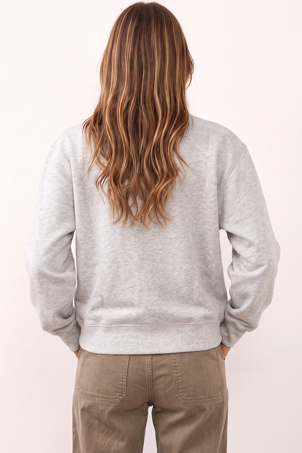 LEE סווטשירט POPOVER SWEATSHIRT GREY HEATHER