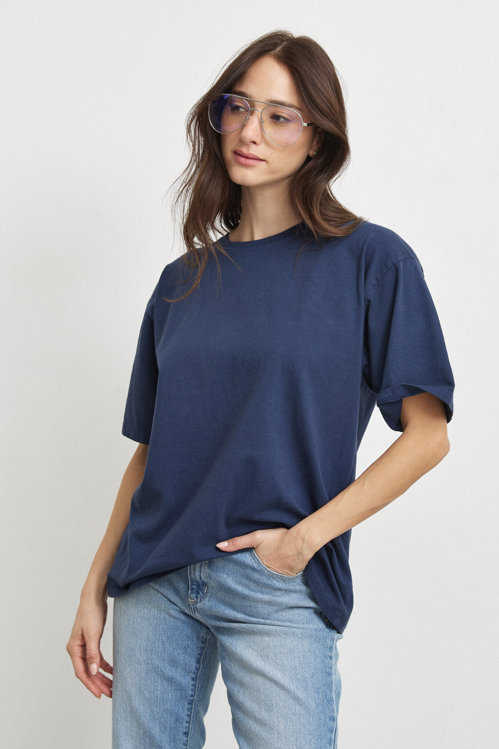 טישירט אוברסייז לני כחול