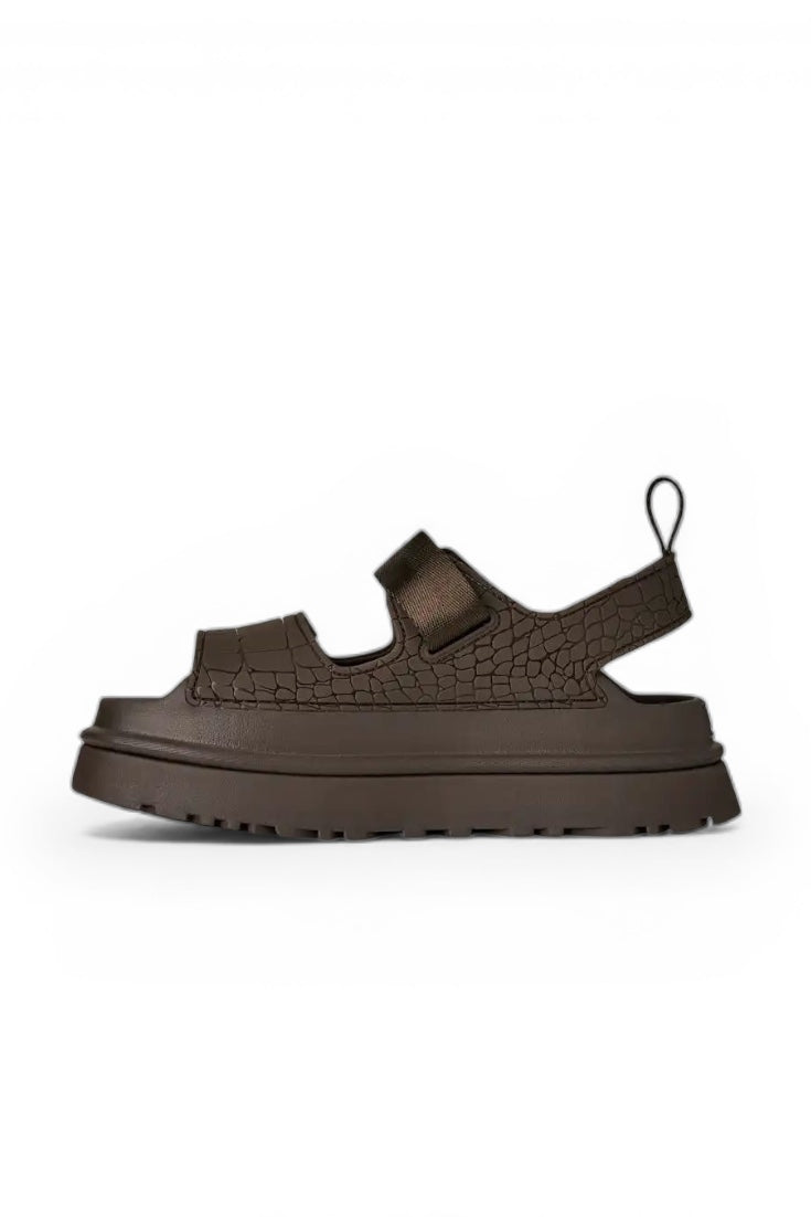 סנדלי UGG GOLDENGLOW EMBOSSED חום כהה