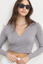 עליונית מעטפה סריג אפורה