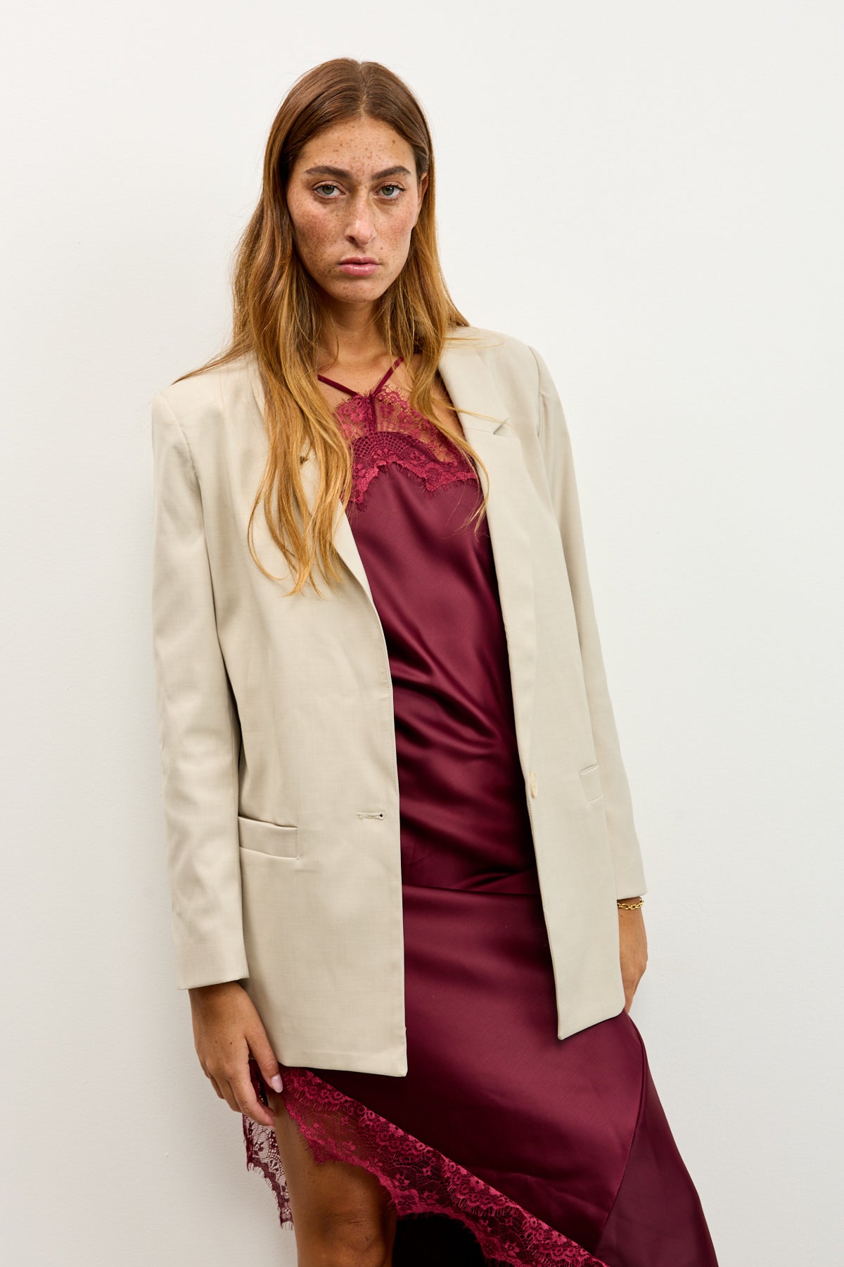 ג'קט בלייזר מחויט לומינה אבן