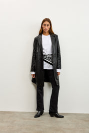 טי שירט ניקי כותנה עם שרוולים ארוכים לומינה לבן