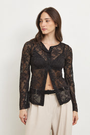 קרדיגן תחרה שחור