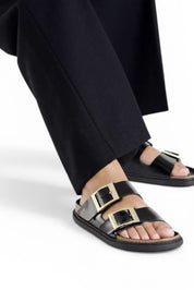 כפכפי בירקנשטוק דגם אריזונה דרופלט אבזם שחור