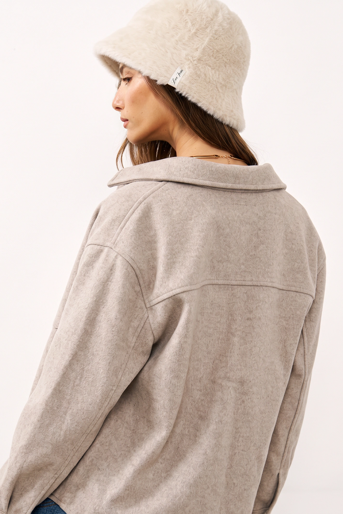 LEE ג׳קט RELAXED UTILITY OVERSHIRT WARM GRAY HEATHER