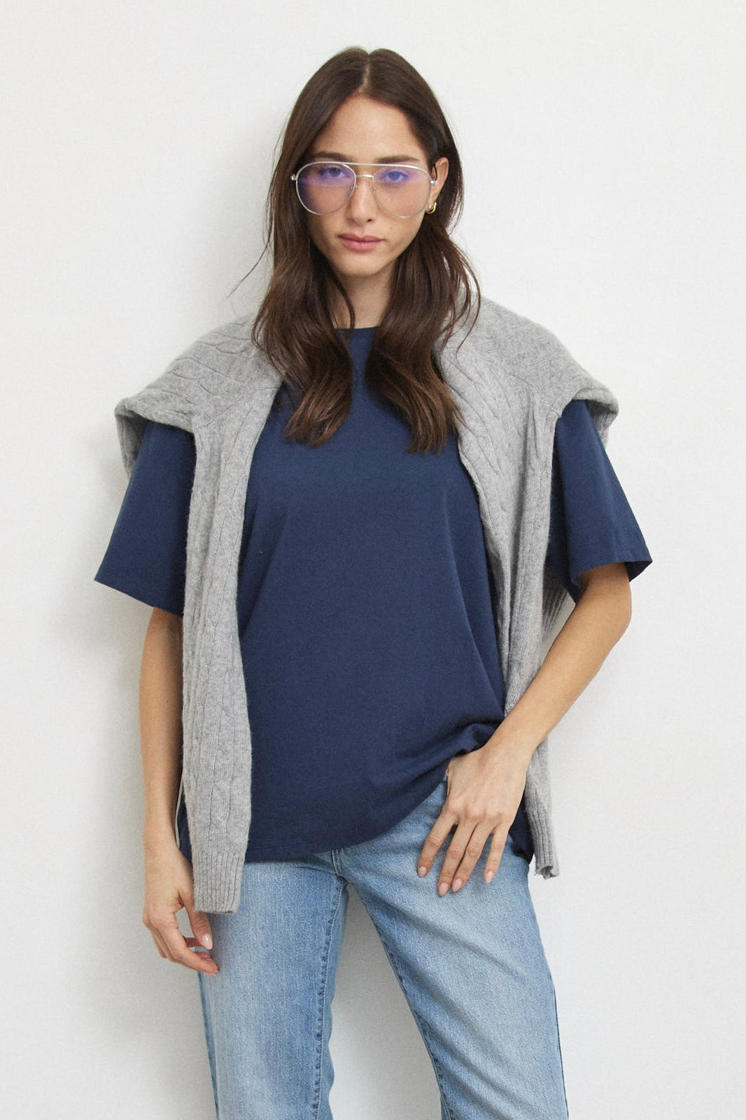 טישירט אוברסייז לני כחול