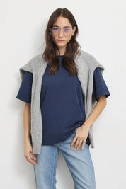 טישירט אוברסייז לני כחול