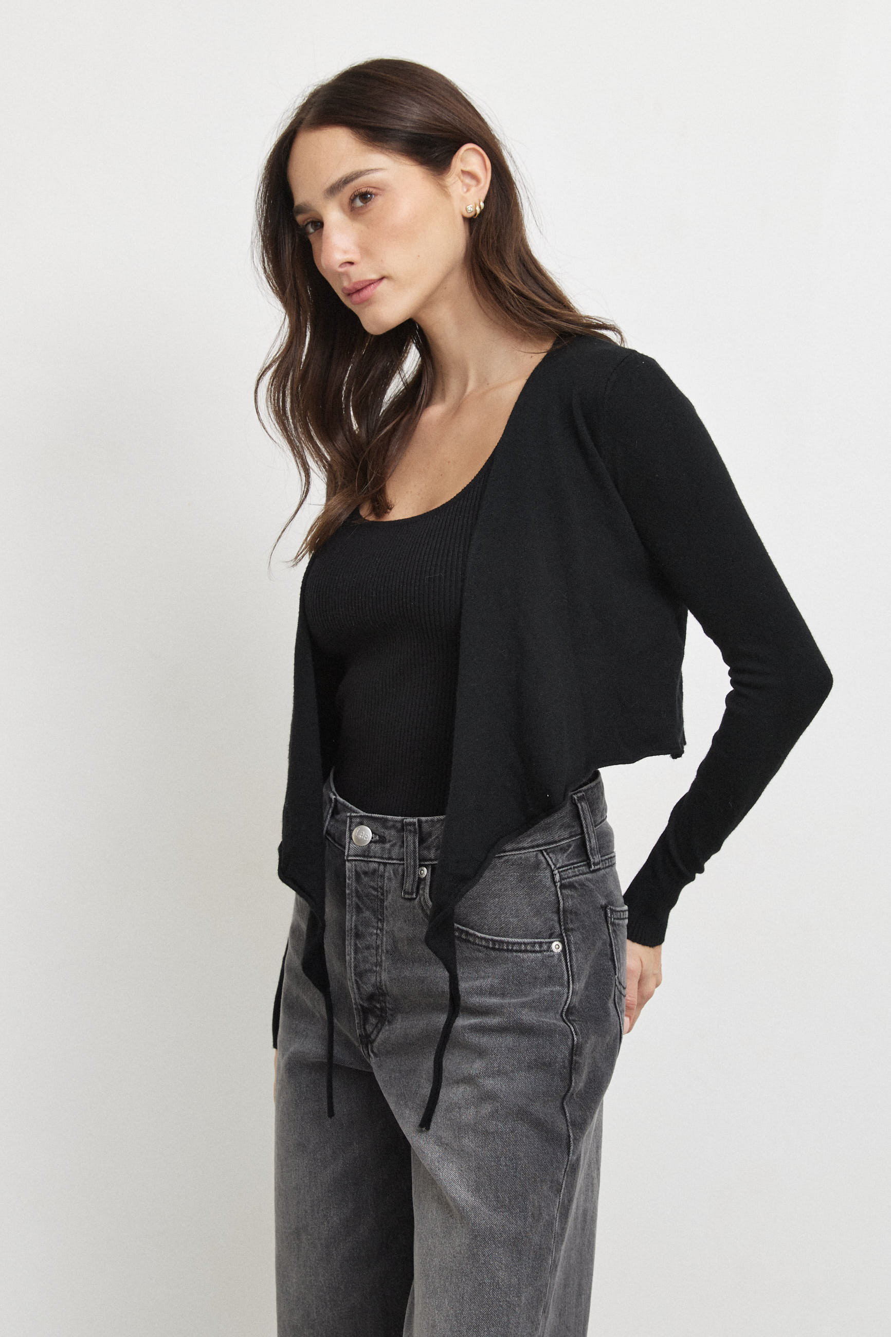 עליונית מעטפה סריג שחור