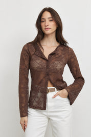 קרדיגן תחרה חום