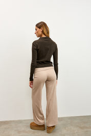 חולצה מכופתרת כותנה פולו חום