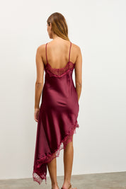 שמלת קולר אסימטרית בורדו