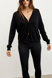 קרדיגן סריג דק שחור