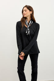 חולצת אלכס V שרוול ארוך שחור